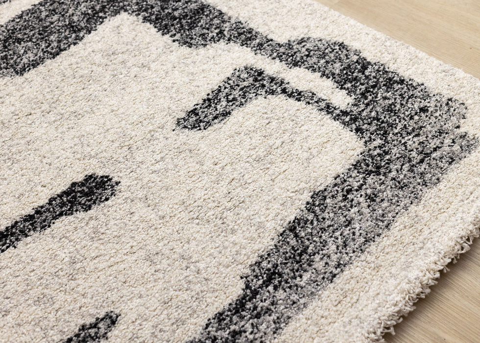 8' X 11' Abstract Area Rug (660032) - Beige / Black