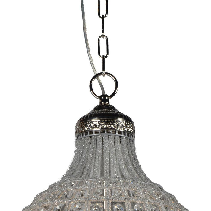 Unique Statement Metal Crystal Glass Chandelier With Shades - Silver