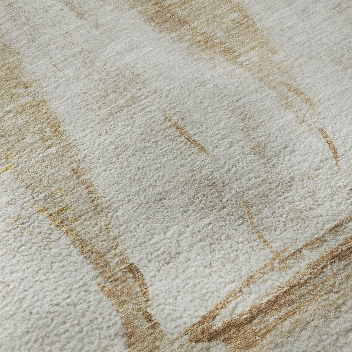 10' X 14' Nautical Washable Area Rug With UV Protection (717314) - Taupe / Gold