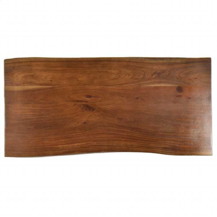 48" Solid Wood And Iron Dining Room Table - Brown