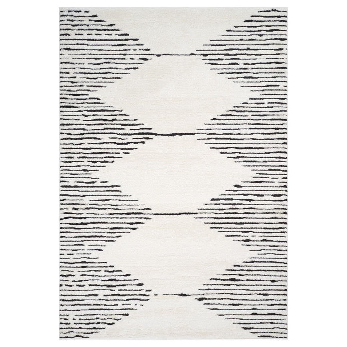 12' X 9' Geometric Area Rug - Ivory And Black