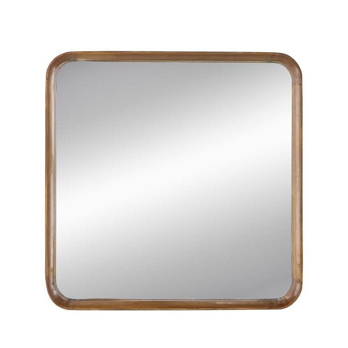 32" Square Framed Accent Mirror - Brown