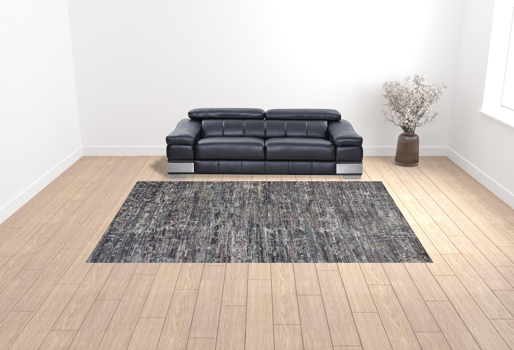 10' x 13' Wool Abstract Hand Knotted Area Rug - Blue And Gray