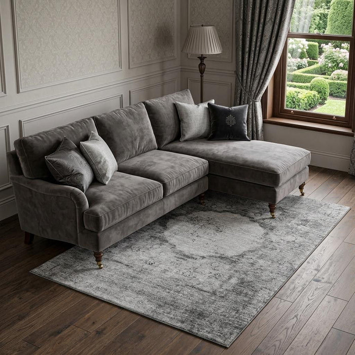 10' X 14' Oriental Washable Area Rug With UV Protection (655704) - Gray / Silver