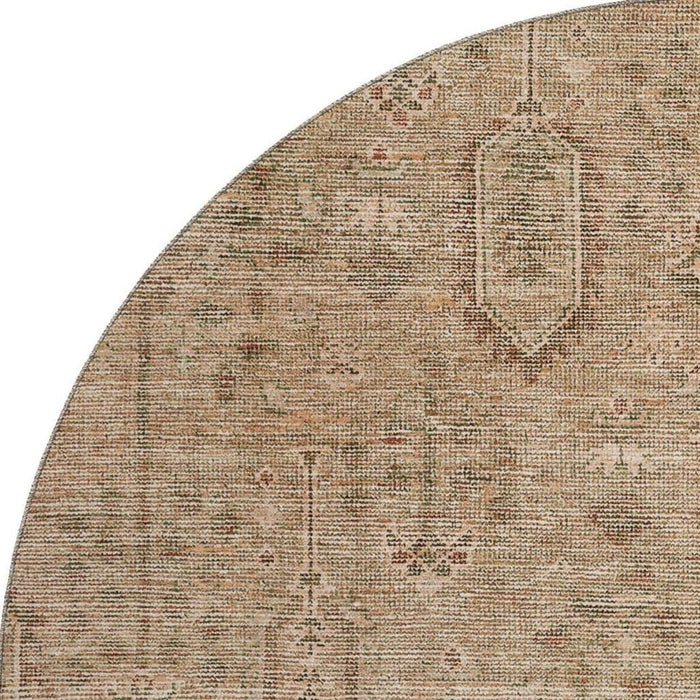 8' Southwestern Washable Round Rug With UV Protection - Terra Cotta And Copper