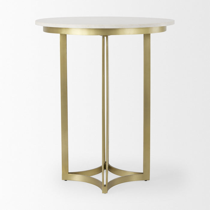 36" Marble Pedestal Base Round Top Dining Table - Gray