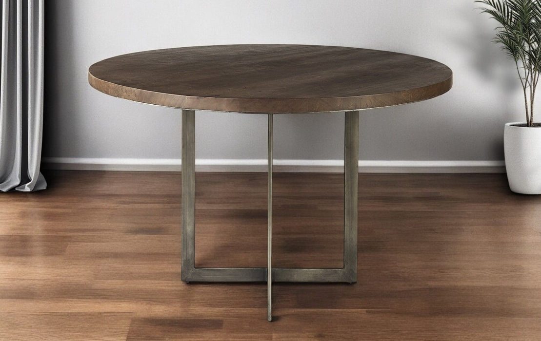 48" Sled Base Dining Table - Brown / Black
