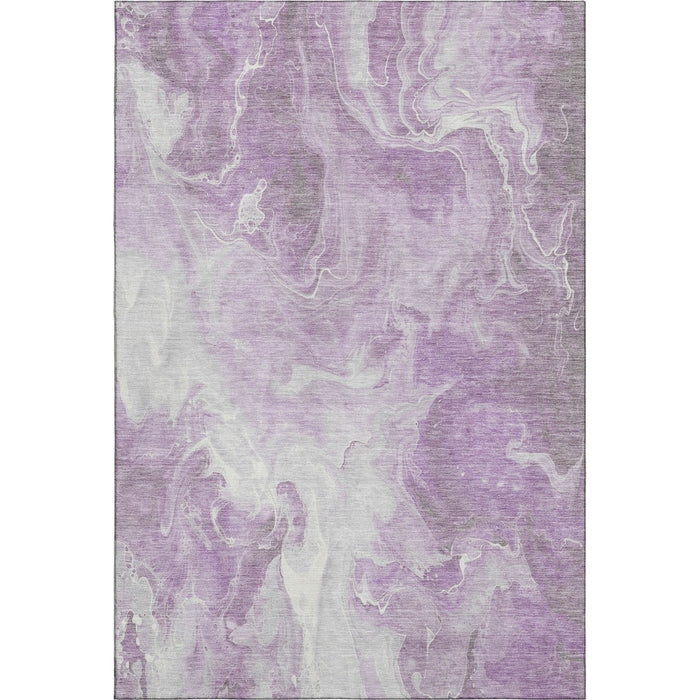 10' X 14' Abstract Washable Area Rug With UV Protection (697230) - Lavender / Ivory