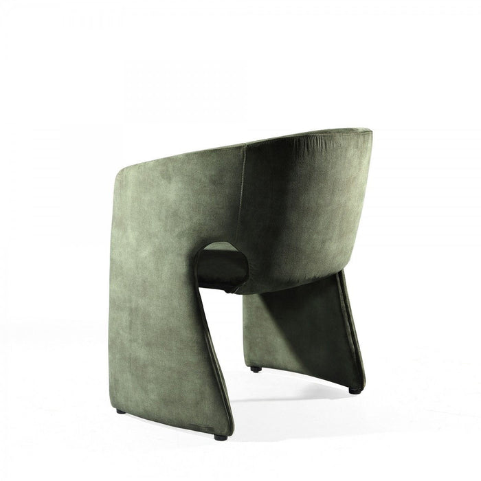 Velvet Solid Color Barrel Chair - Green