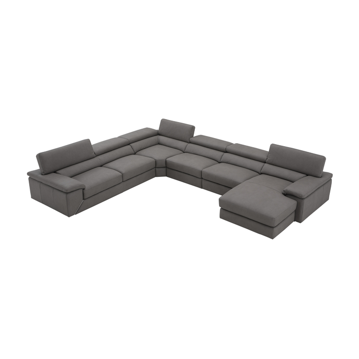 J & M Furniture Kobe Premium Leather Sectional in Truffle