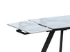 Chintaly Alexandra 5-piece dining set with extendable ceramic top table and steel base, modern contemporary design.