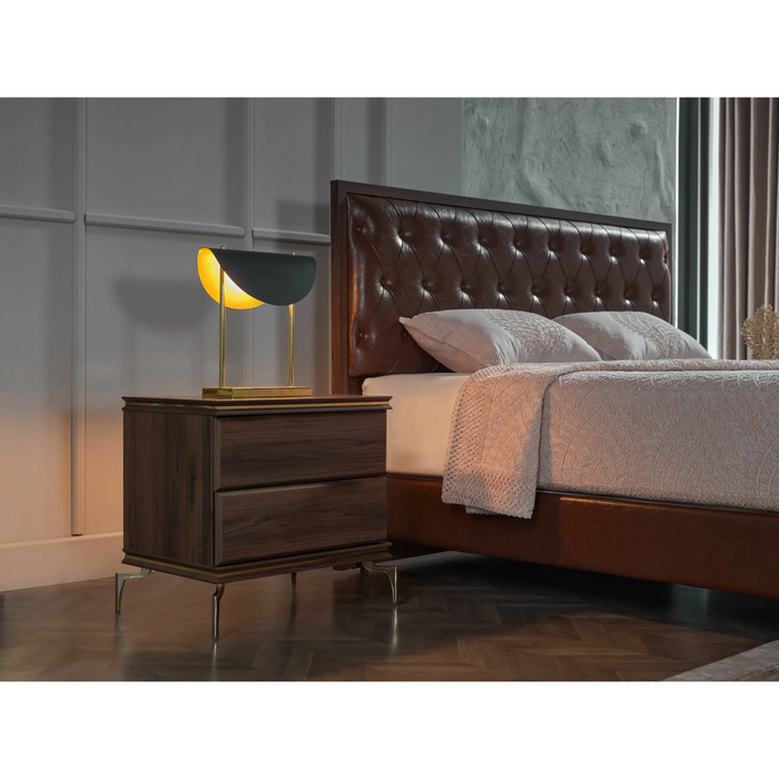 Bellona Montego Brown Leather Storage Bedroom Set – Queen & King Size