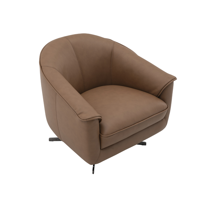 J & M Furniture Sloan Swivel Chair in Cognac