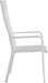 Pair of Chintaly Malibu high back outdoor chairs with white mesh sling seats and aluminum frames, set of two for patio lounging