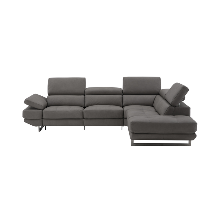 J & M Furniture The Annalaise Recliner Leather Sectional in Truffle