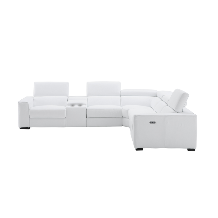 J & M Furniture Picasso Motion Sectional in Snow White