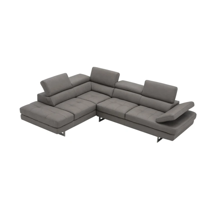 J & M Furniture A761 Italian Leather Sectional Truffle In Left hand Facing