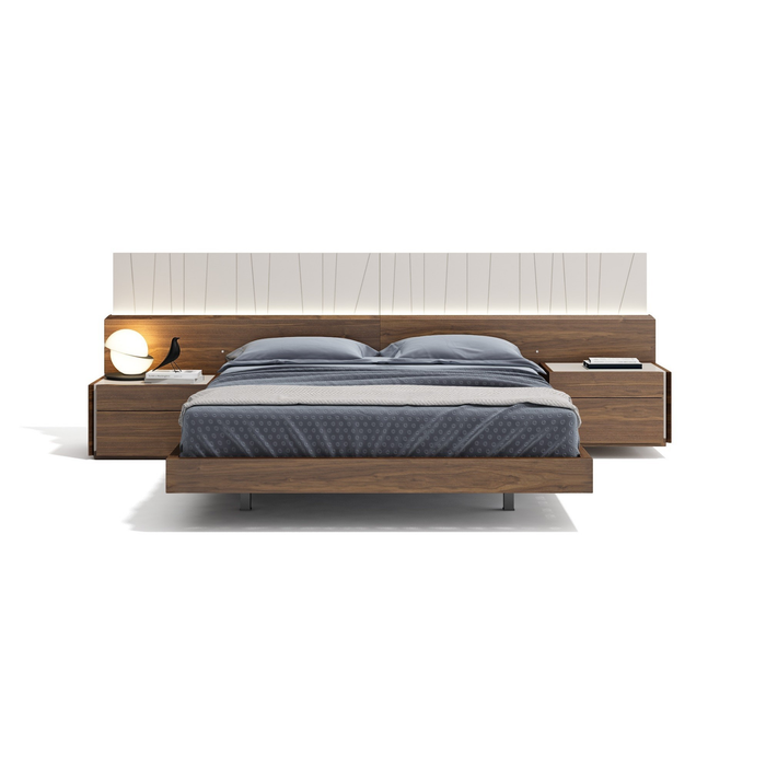 J & M Furniture Porto Premium Bedroom Sets In Walnut & Light Grey