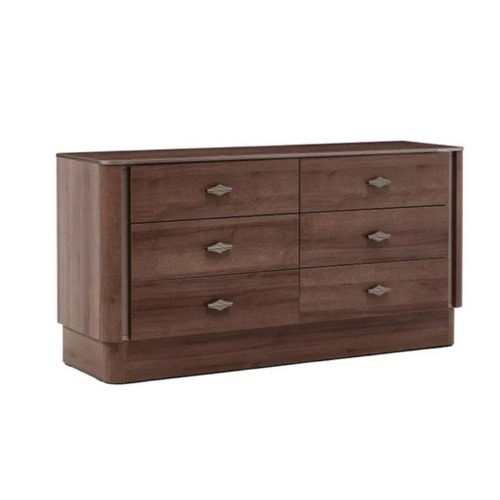 Bellona Mirante 6 Drawer Dresser - Walnut