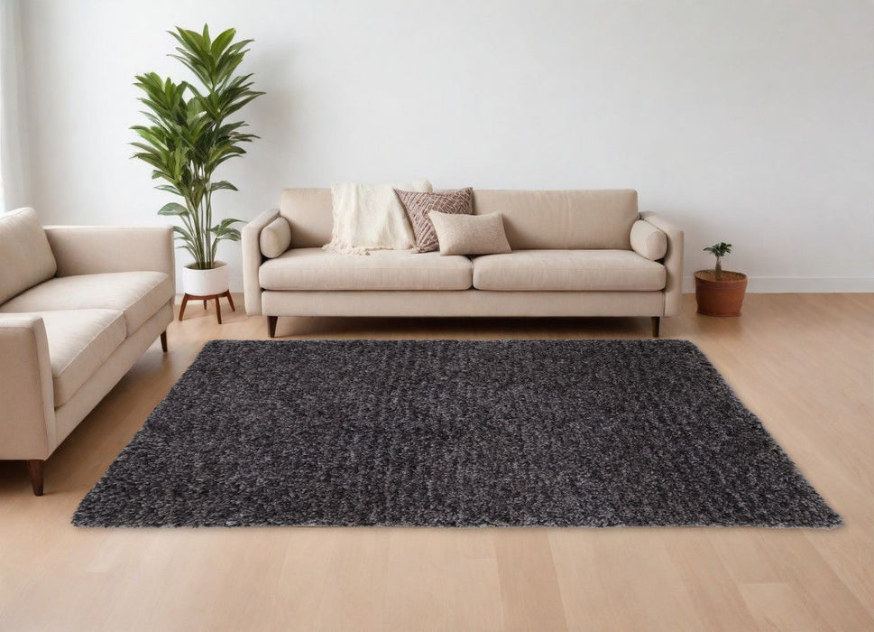 9' x 12' Shag Hand Tufted Area Rug - Black