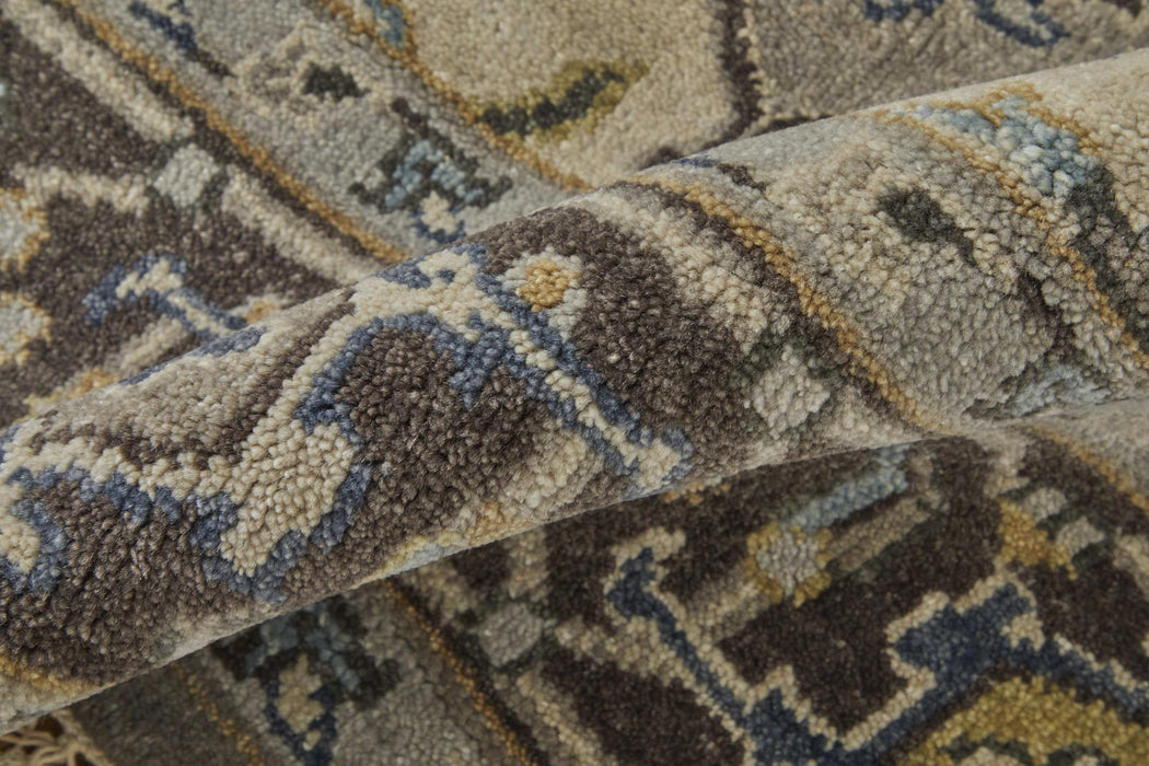 8' X 10' Wool Oriental Hand Knotted Area Rug (744225) - Gray / Taupe / Blue