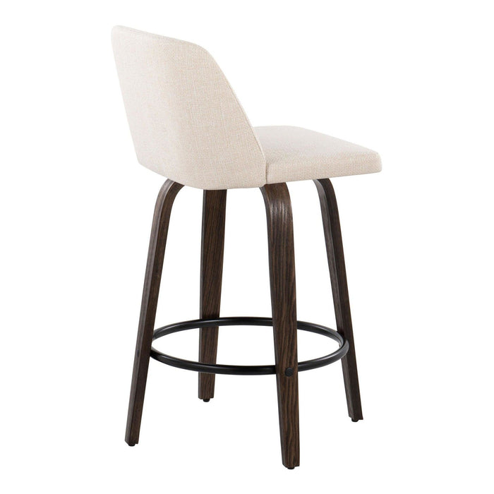 Toriano - 26" Fixed-Height Counter Stool (Set of 2) - Cream Noise And Black