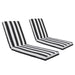 Giga outdoor lounge chair cushion with back and seat cushions, designed for patio furniture and chaise lounge chairs.