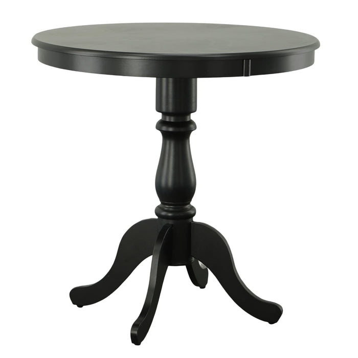 Solid Wood Rounded Bar Table - Black
