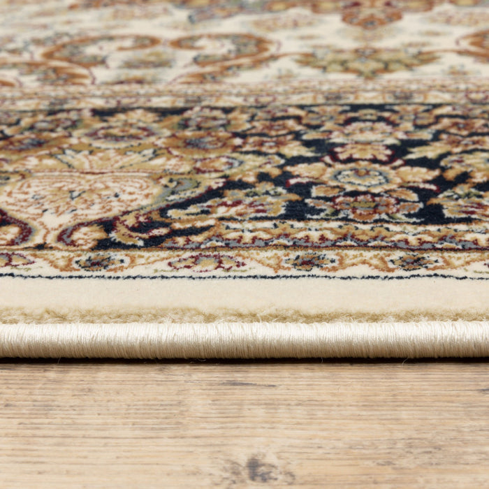 7' X 10' Traditional Medallion Area Rug With Fringe - Ivory