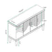 Blue Giga accent 4-door cabinet with spacious storage, ideal for living room organization and stylish home decor.
