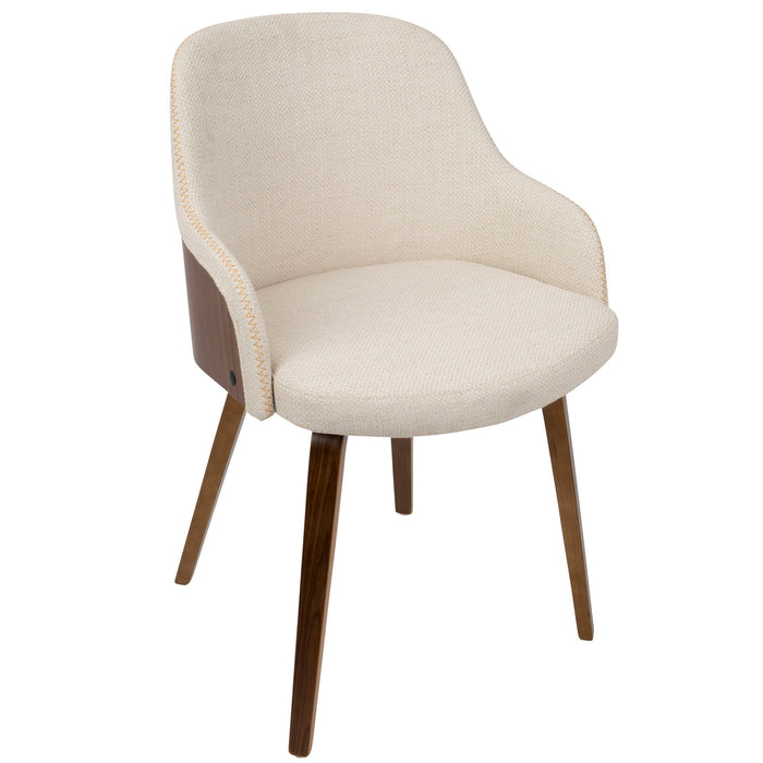 Bacci - Dining Chair - Walnut Wood And Cream Fabric