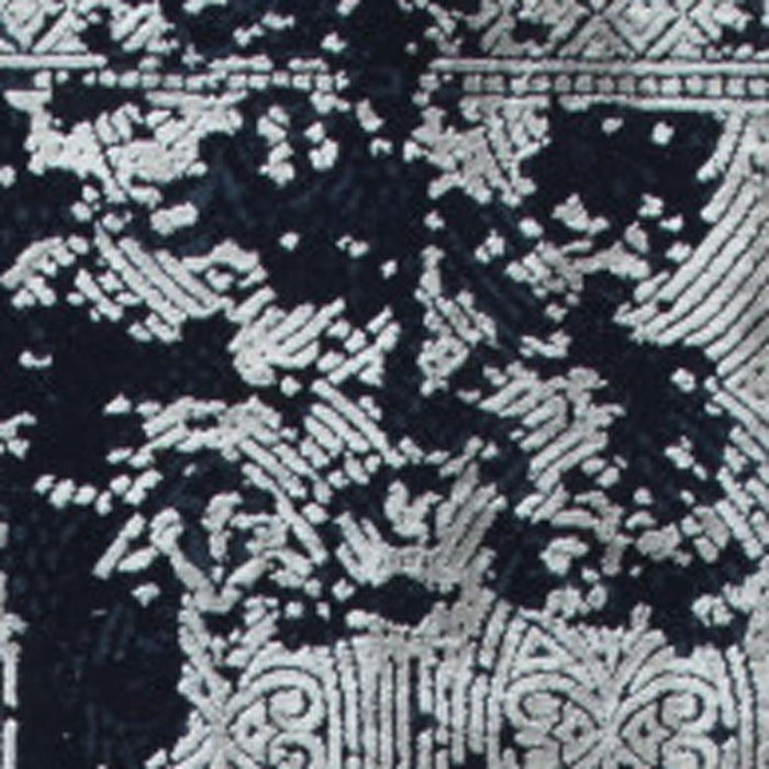 7' X 10' Abstract Distressed Area Rug With Fringe (722507) - Gray / Navy Blue