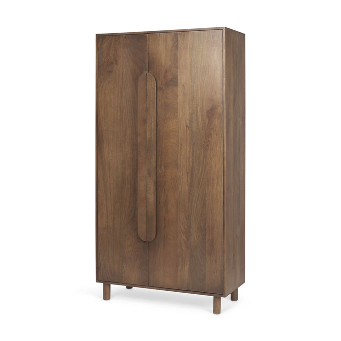Curio Cabinet With Two Doors - Brown