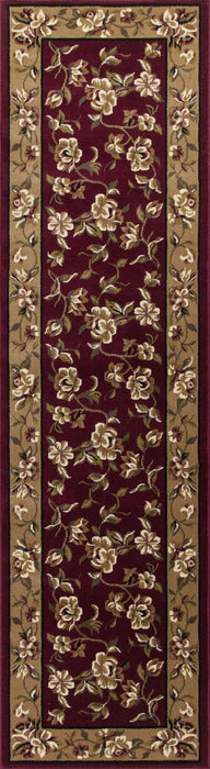 10' x 13' Machine Woven Floral Traditional Indoor Area Rug - Red Beige