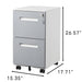 Gray Giga 3 Drawer Mobile Locking Filing Cabinet with 5 wheels, suitable for letter and A4 size documents.