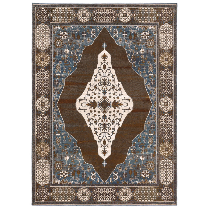 8' X 11' Medallion Area Rug - Gray / Blue