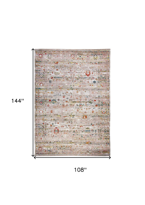9' x 13' Oriental Non Skid Area Rug - White