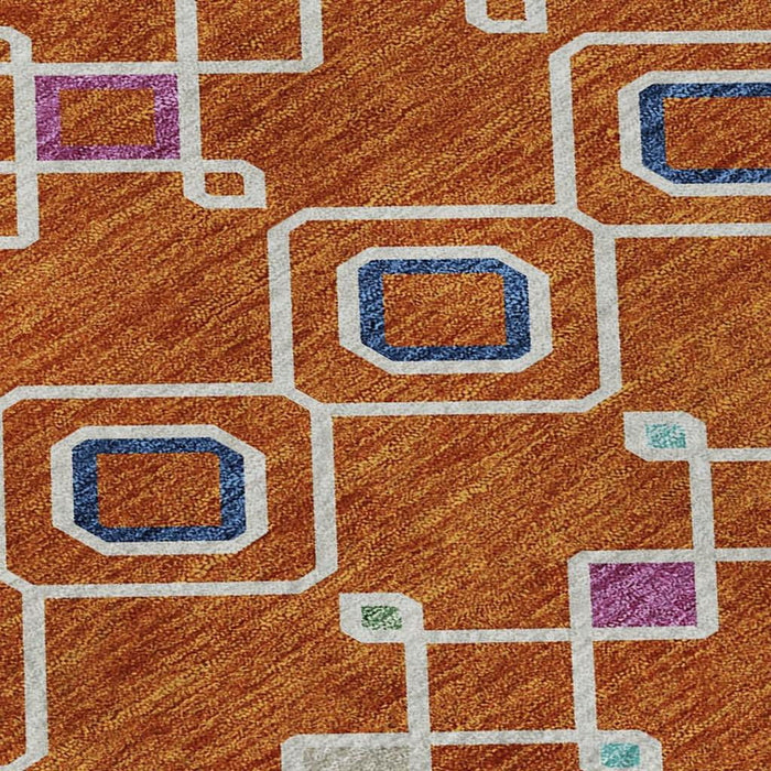 10' X 14' Southwestern Washable Area Rug With UV Protection (674736) - Orange / Purple / Blue
