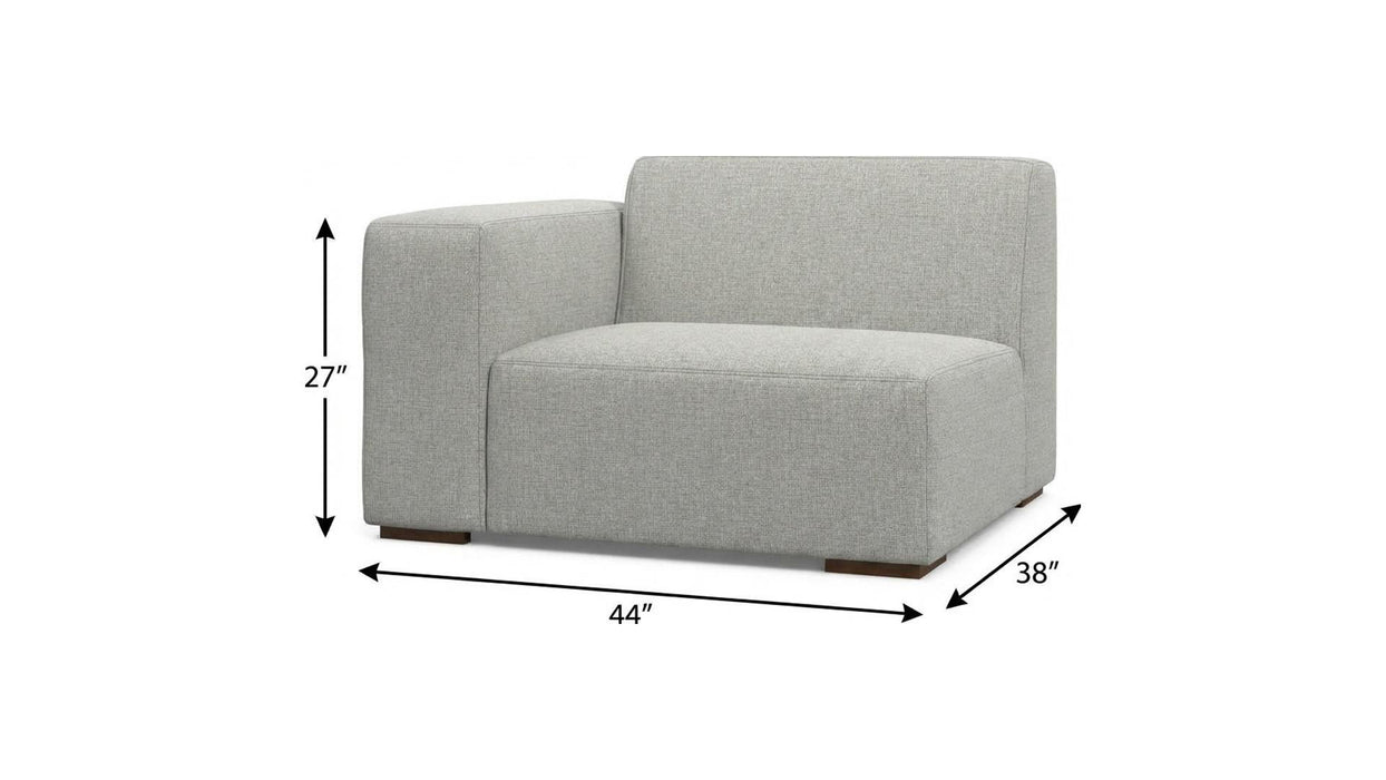 44" Modular Sofa With Brown Legs - Gray
