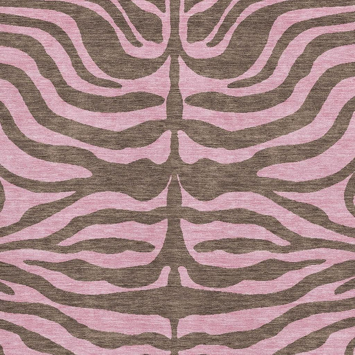 10' X 14' Animal Print Washable Area Rug With UV Protection (681821) - Brown / Pink
