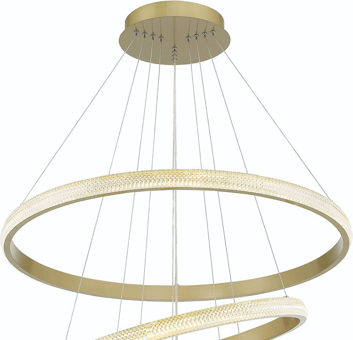 Candle Style Four Light Metal LED Dimmable Chandelier - Gold