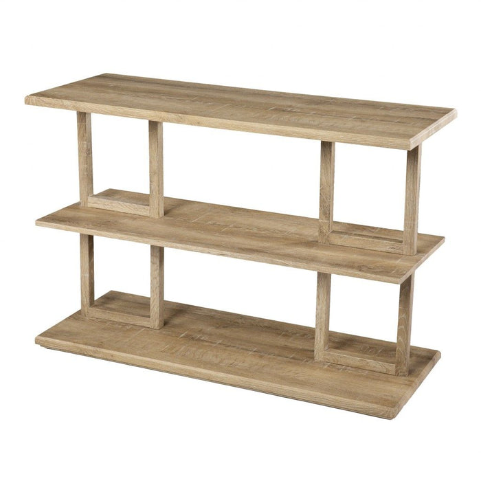 Floor Shelf Console Table With Shelves - Natural
