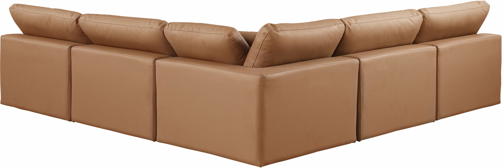 Comfy - 5 Piece Faux Leather Modular Corner Armless Sectional