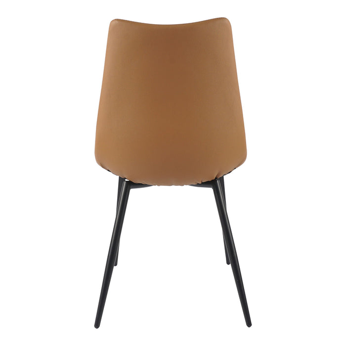 Upholstered Faux Leather Dining Side Chairs (Set of 2) - Tan