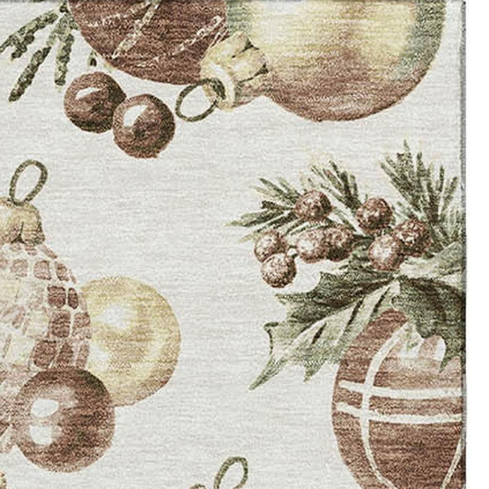 10' X 14' Polka Dot Washable Area Rug With UV Protection (702509) - Ivory / Brown / Beige