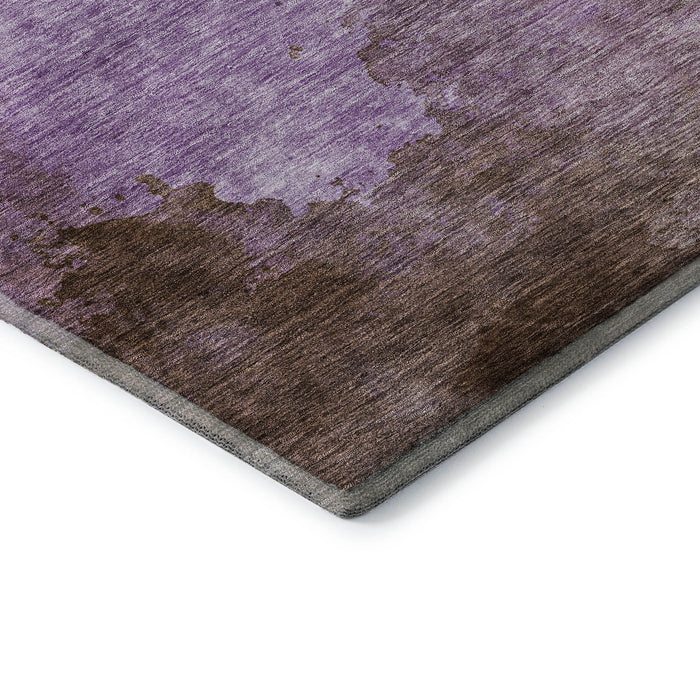 10' X 14' Abstract Washable Area Rug With UV Protection (686150) - Lavender / Mauve