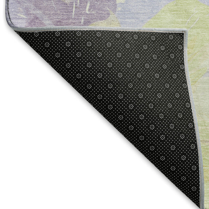 10' X 14' Floral Washable Area Rug With UV Protection (694424) - Wheat / Lavender / Ivory