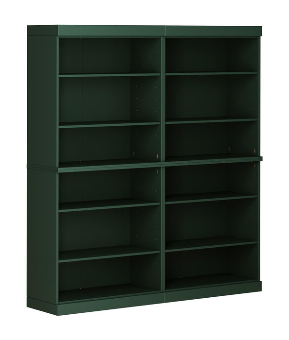 Adjustable Twelve Tier Library Bookcase - Green