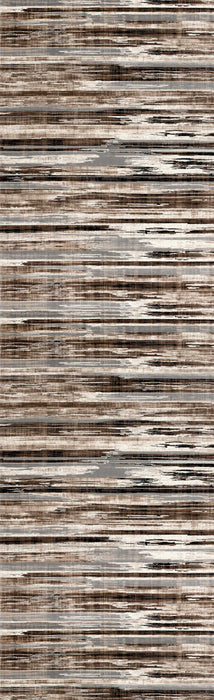 7' Abstract Runner Rug (609620) - Brown / Beige