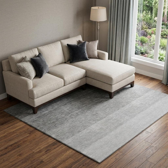10' X 14' Ombre Washable Area Rug With UV Protection (673771) - Black / Gray